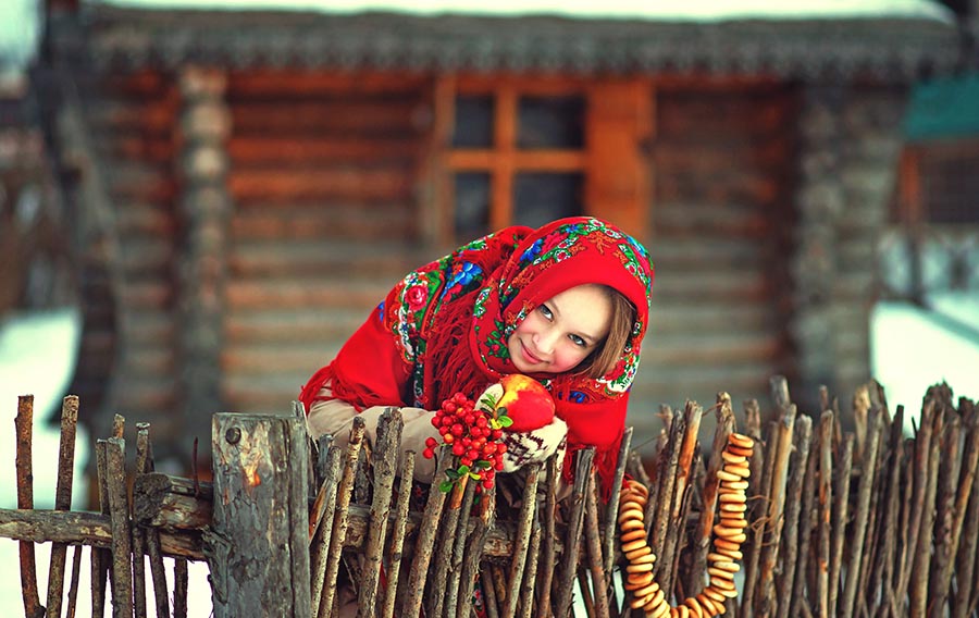 Sexy girl Women in Slavic costumes in Accra